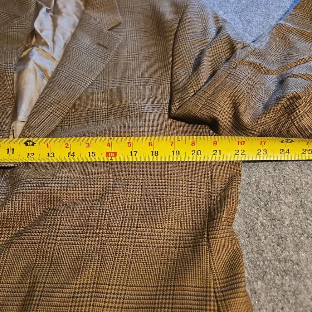 Lauren Ralph Lauren Wool Blazer Jacket Men's 42L Brown 2 button Made Canada